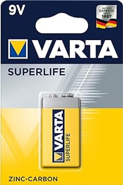 Varta 42338 Superlife 6F22/9V zinkchloridebatterijen, 9 V, 10 stuks