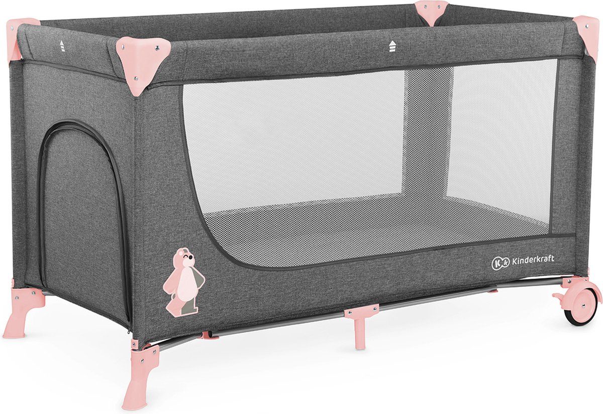 kinderkraft-joy-reisbedje-box-campingbedje-inklappen-roze