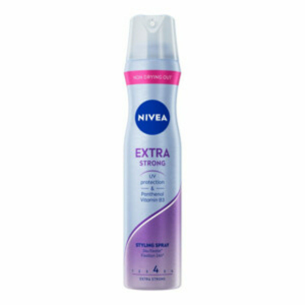 NIVEA Extra Strong Haarlak - Haarspray met Stevige Fixatie tot 24 uur - Haarverzorging voor alle Huidtypes  - 6 x 250 ml