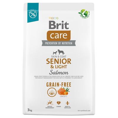 Dubbelpak: 2x3kg Brit Care Dog Graanvrij Senior & Light Zalm & Aardappel droog hondenvoer - hondenbrokken