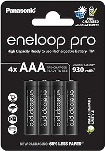Panasonic eneloop pro Ready-to-Use Ni-MH oplaadbare batterijen, AAA - 4 stuks