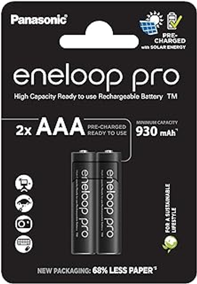 Panasonic eneloop pro, AAA/Micro oplaadbare batterijen, Ready-to-Use - 2 stuks