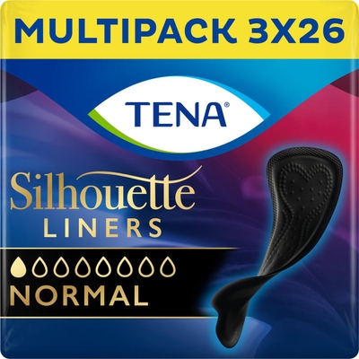TENA Silhouette Noir Normal – inlegkruisjes voor urineverlies – 78 stuks