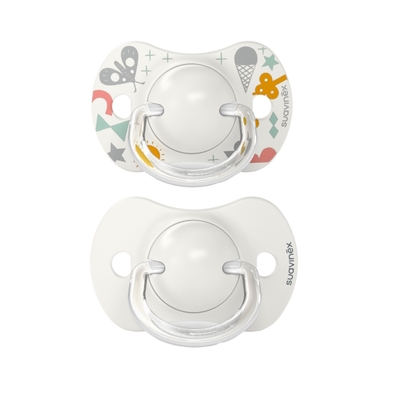 Suavinex A Walk In The Park Reversible Duo Gray 0-6m 2 stuks Silicone Fopspenen SXSAP1083195