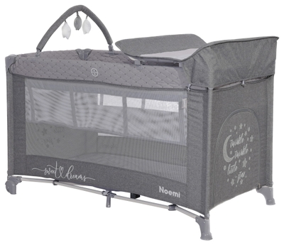 Lorelli Noemi Plus Cool Grey Star Campingbed Met Bodemverhoger 1008056-2216