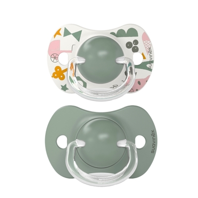 Suavinex A Walk In The Park Reversible Duo Green 18m+ 2 stuks Silicone Fopspenen SXSAP3083096
