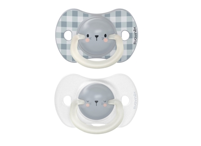 Suavinex Night&Day Reversible Duo Bear Blue 2 stuks 6-18m Silicone Fopspenen SXSNP2082808