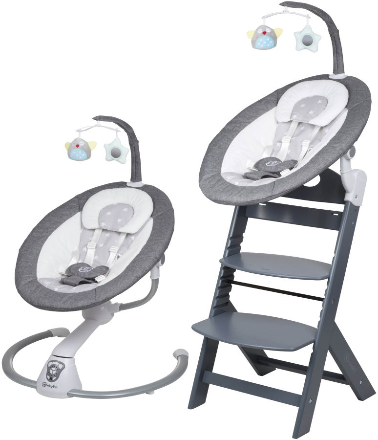 Babygo Homey Set Grey Babyschommel en Kinderstoel 19022