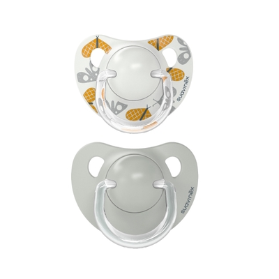Suavinex A Walk In The Park Flat Duo Gray 6-18m 2 stuks Silicone Fopspenen SXSAA2083324