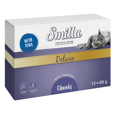 48x85g Smilla Deluxe Hapjes Katten Natvoer Tonijn en Tomaten - natvoer katten