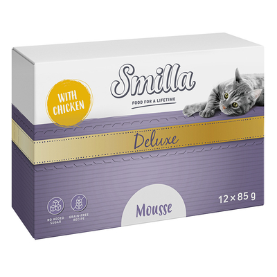 12x85g Smilla Deluxe Mousse met Kip - natvoer katten