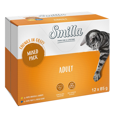 Smilla Adult Hapjes met Groenten 12 x 85 g - Mixpakket - natvoer katten