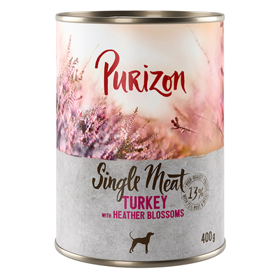 Voordeelpakket: Purizon Single Meat 24 x 400 g - Kalkoen met heidebloemen - natvoer honden