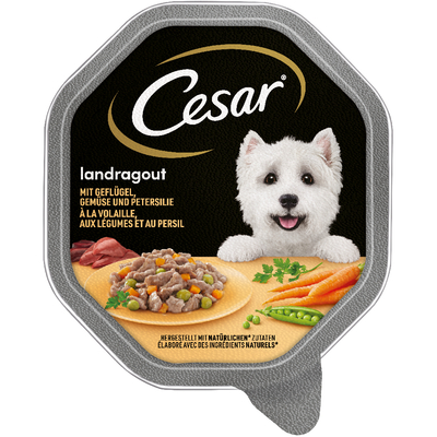 28x150g Cuisine in Saus Gevogelte & groente Cesar Hondenvoer - natvoer honden