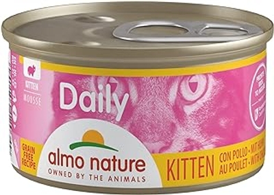 Almo Nature almo nature Daily Natvoer voor katten, kitten, mousse met kip, 24 blikjes à 85 g - natvoer katten