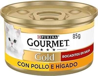 Purina Gourmet Gold, kipballetjes met saus en vijg; kattenvoer, 24 x 85 g - natvoer katten