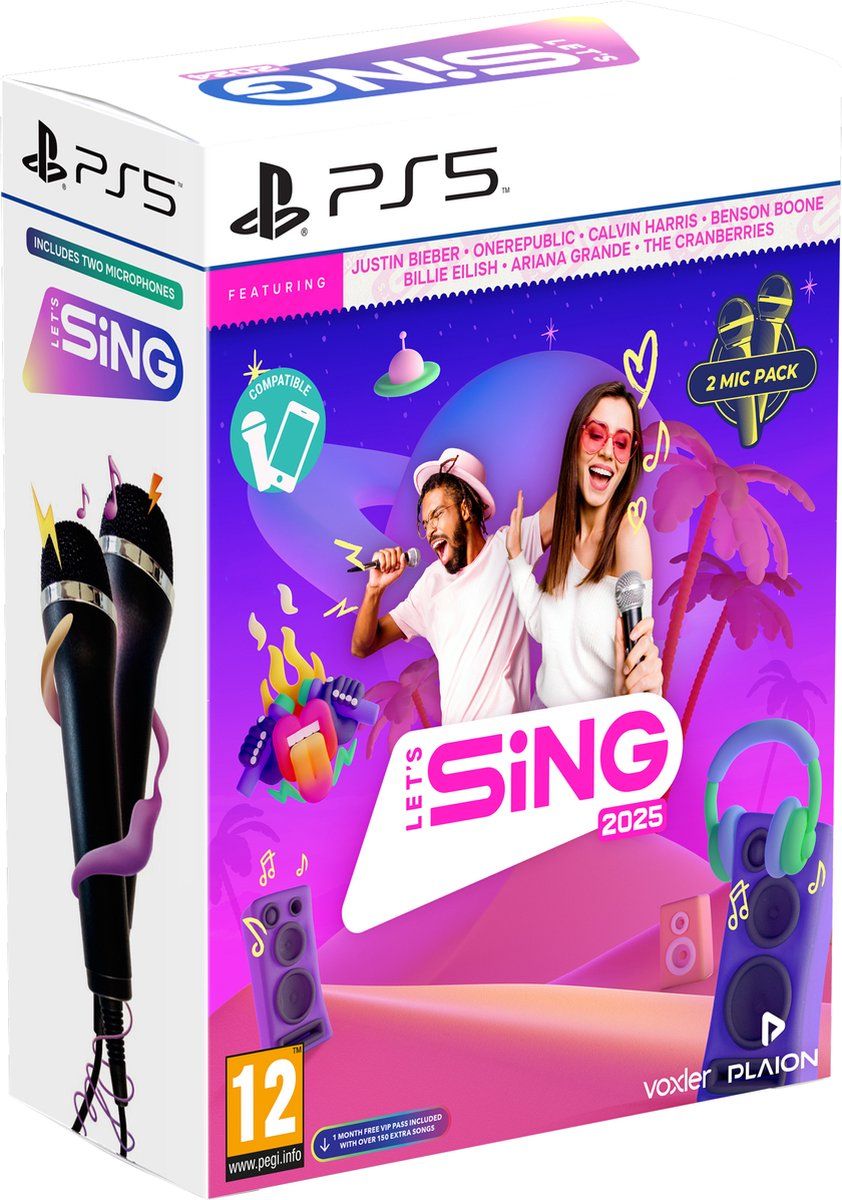 Let's Sing 2025 + 2 Microphones PlayStation 5