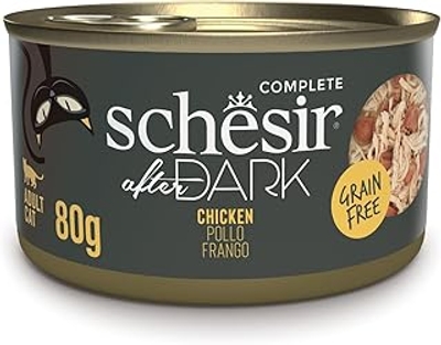 Schesir, Compleet natvoer voor katten After Dark kipfilets 12 blikjes x 80 g - natvoer katten