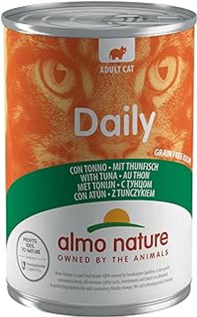 Almo Nature Daily con Tuna Premium Vochtige kat, graanvrij, 24 x 400 g - kattenbrokken