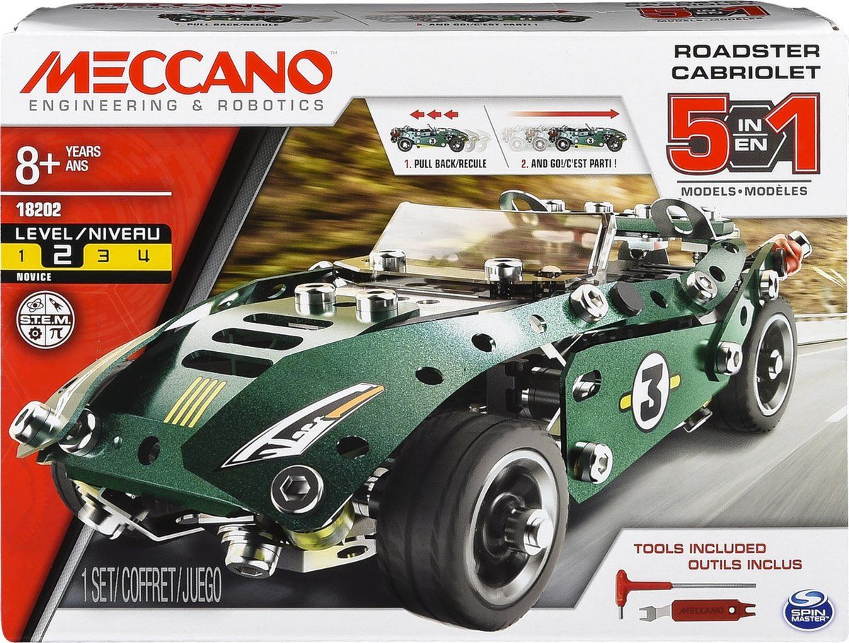 Meccano - 5 Modellenset Roadster - S.T.E.A.M.-bouwpakket