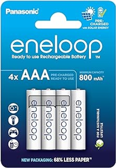 Panasonic eneloop, AAA oplaadbare batterijen, Ready-to-Use - 4 stuks