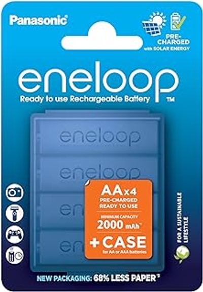 Panasonic eneloop, AA/Mignon oplaadbare batterijen, Ready-to-Use - 4 stuks