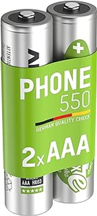 Ansmann MaxE Micro AAA oplaadbare batterij 550mAh DECT Phone-Akku voorgeladen batterij - batterij voor draadloze telefoons verpakking van 2 - MaxE