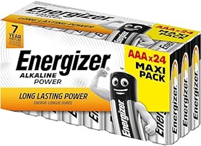Energizer Alkaline Power AAA-batterijen, lange levensduur voor dagelijks gebruik, sulfaatvrij, 7 jaar levensduur, 24 stuks