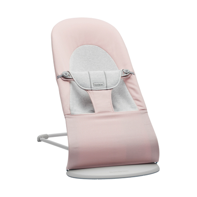 BabyBjörn Balance Soft Wipstoel - Geweven Jersey - Lichtroze / Grijs