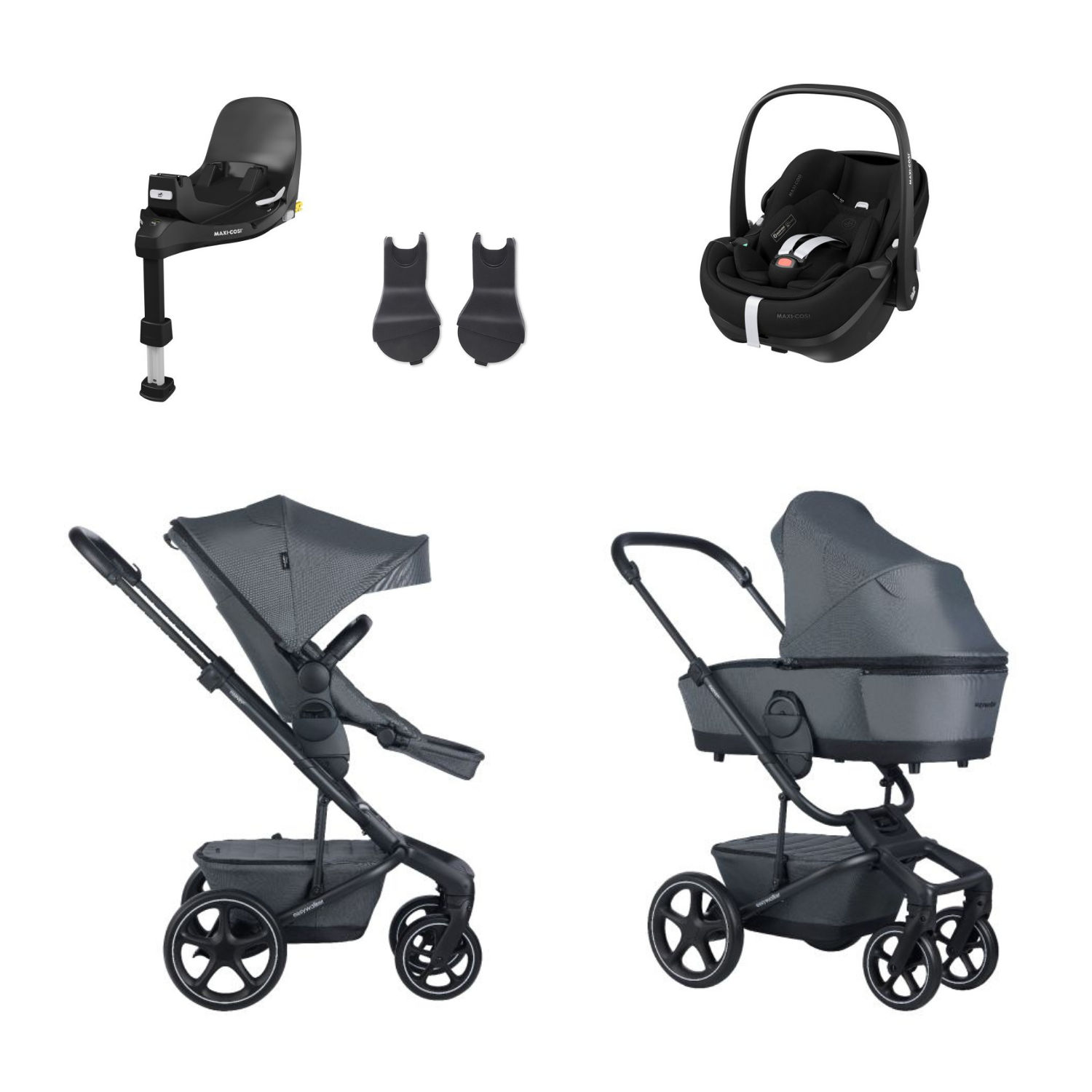 Easywalker Harvey 5 Premium Kinderwagen - Set 4-in-1 - Mineral Grey