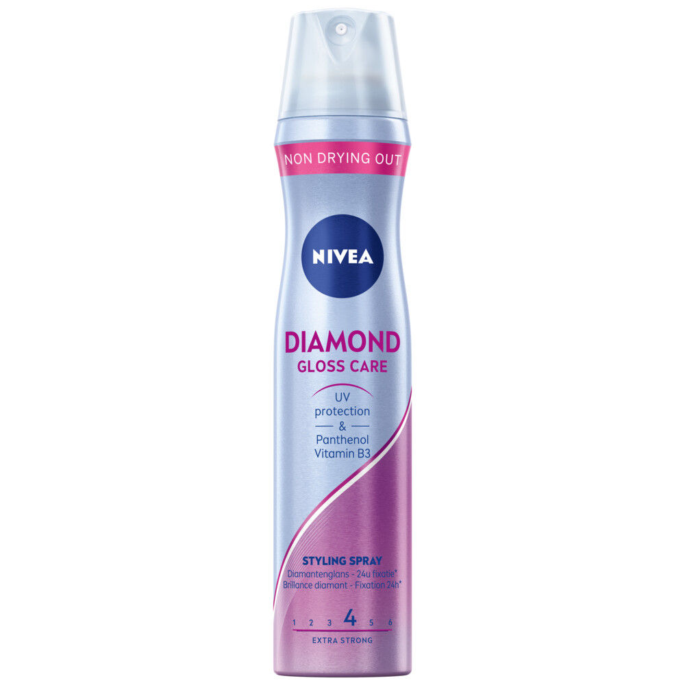 NIVEA Diamond Gloss Care Styling Haarlak - Haarspray - Haarverzorging  - 6 x 250 ml