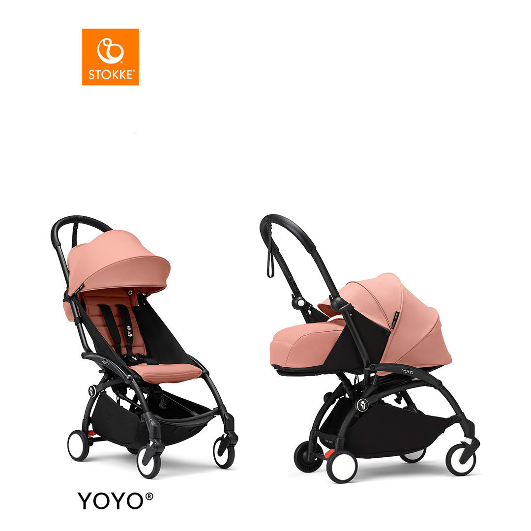 Stokke&reg; YOYO3 Complete Kinderwagen Met 0+ Newborn Pack - Black Frame - Ginger