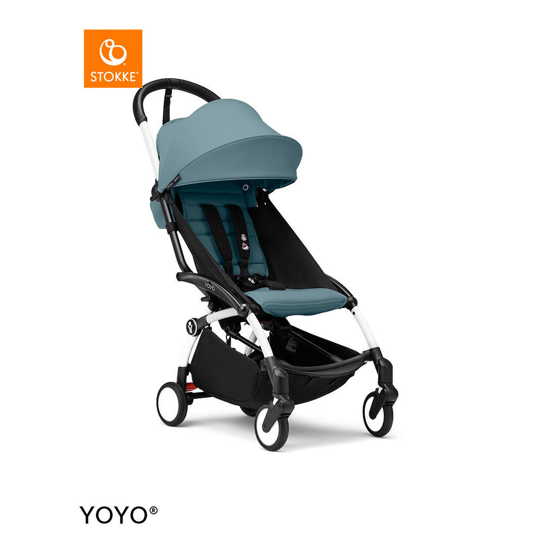 Stokke&reg; YOYO3 Kinderwagen - White Frame - Aqua