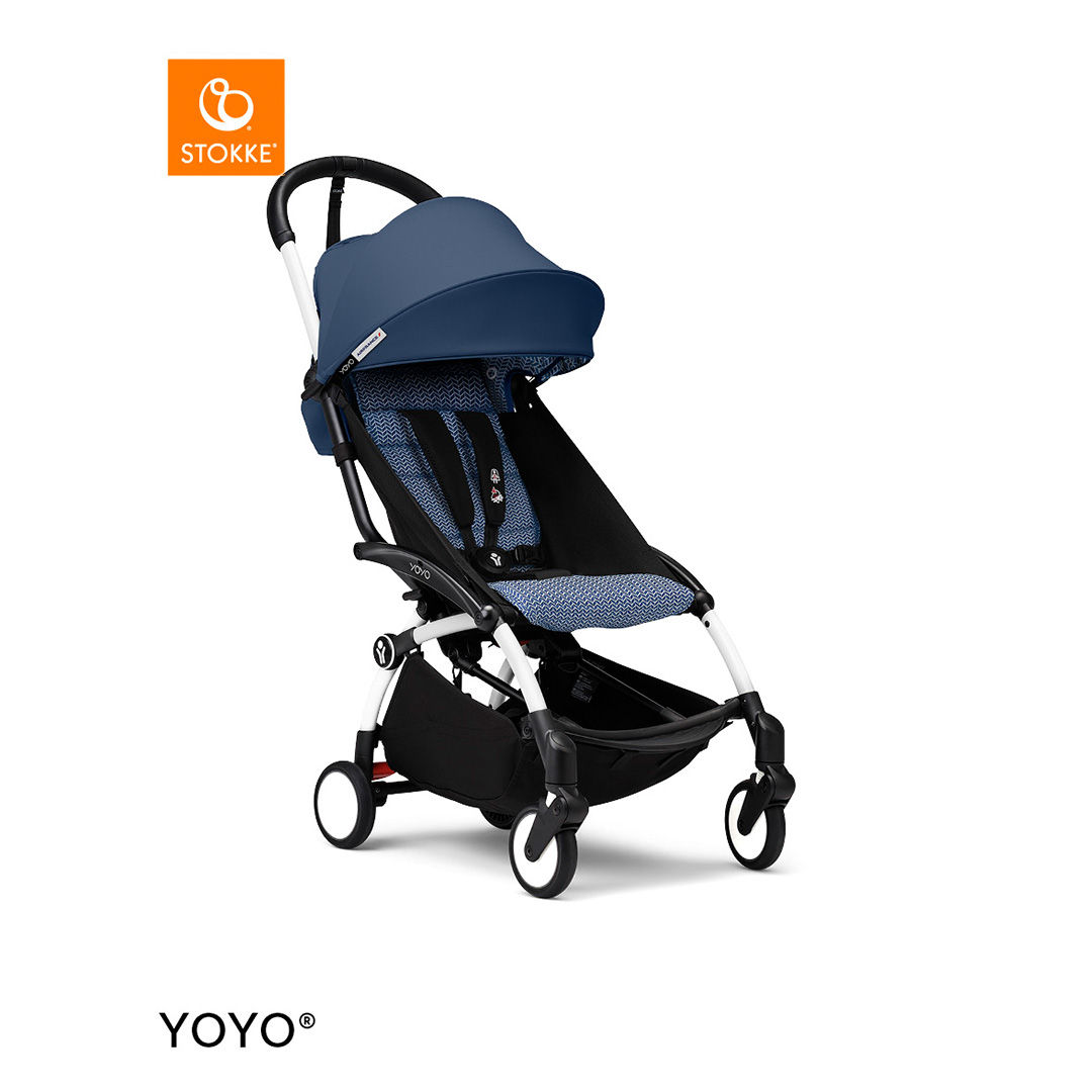 Stokke&reg; YOYO3 Kinderwagen - White Frame - Air France Blue