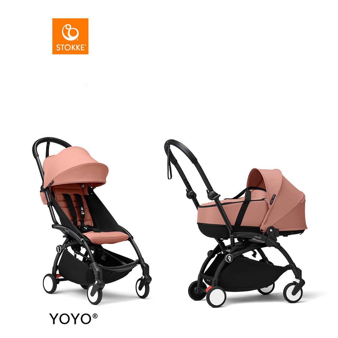 Stokke&reg; YOYO3 Complete Kinderwagen Met Reiswieg - Black Frame - Ginger