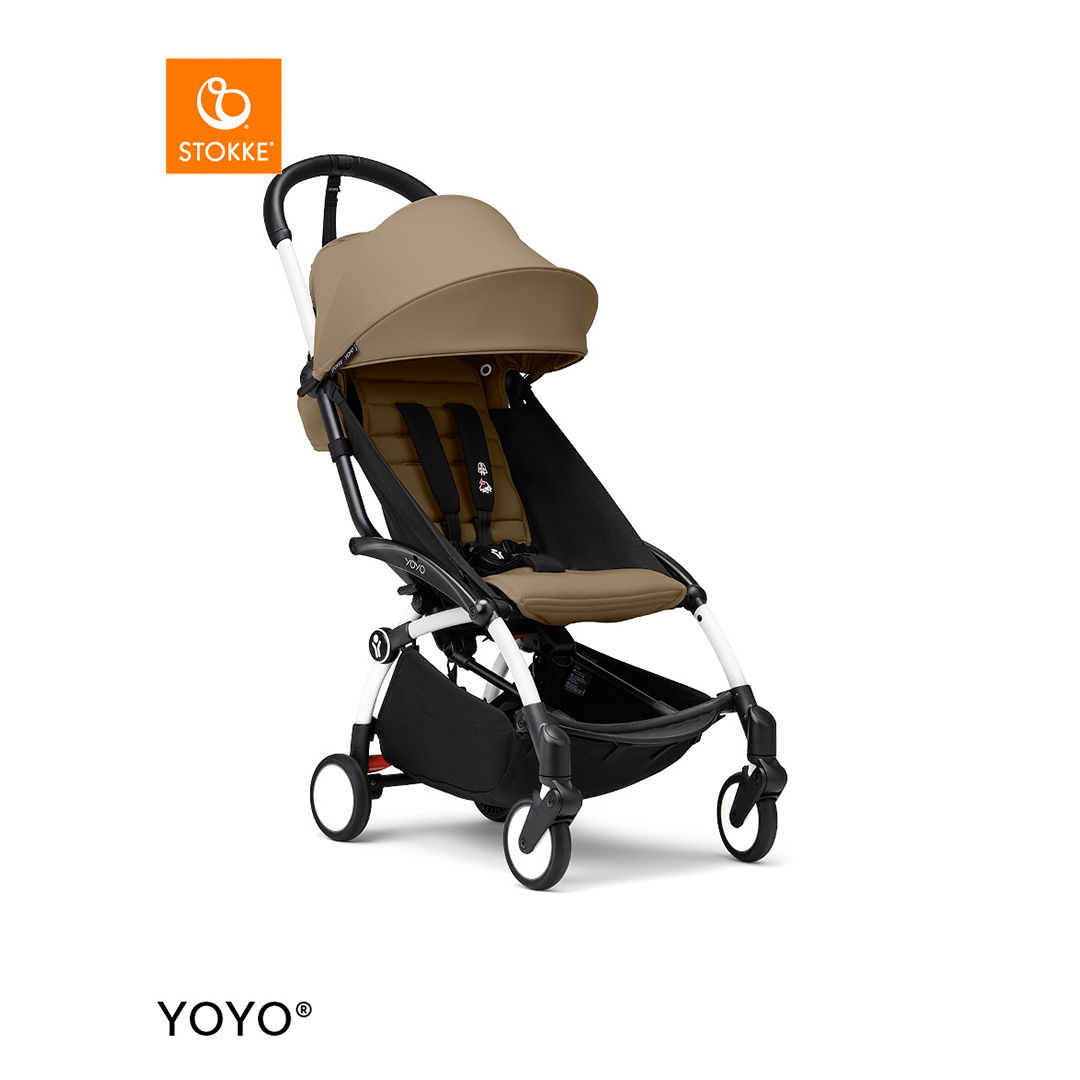 Stokke&reg; YOYO3 Kinderwagen - White Frame - Toffee