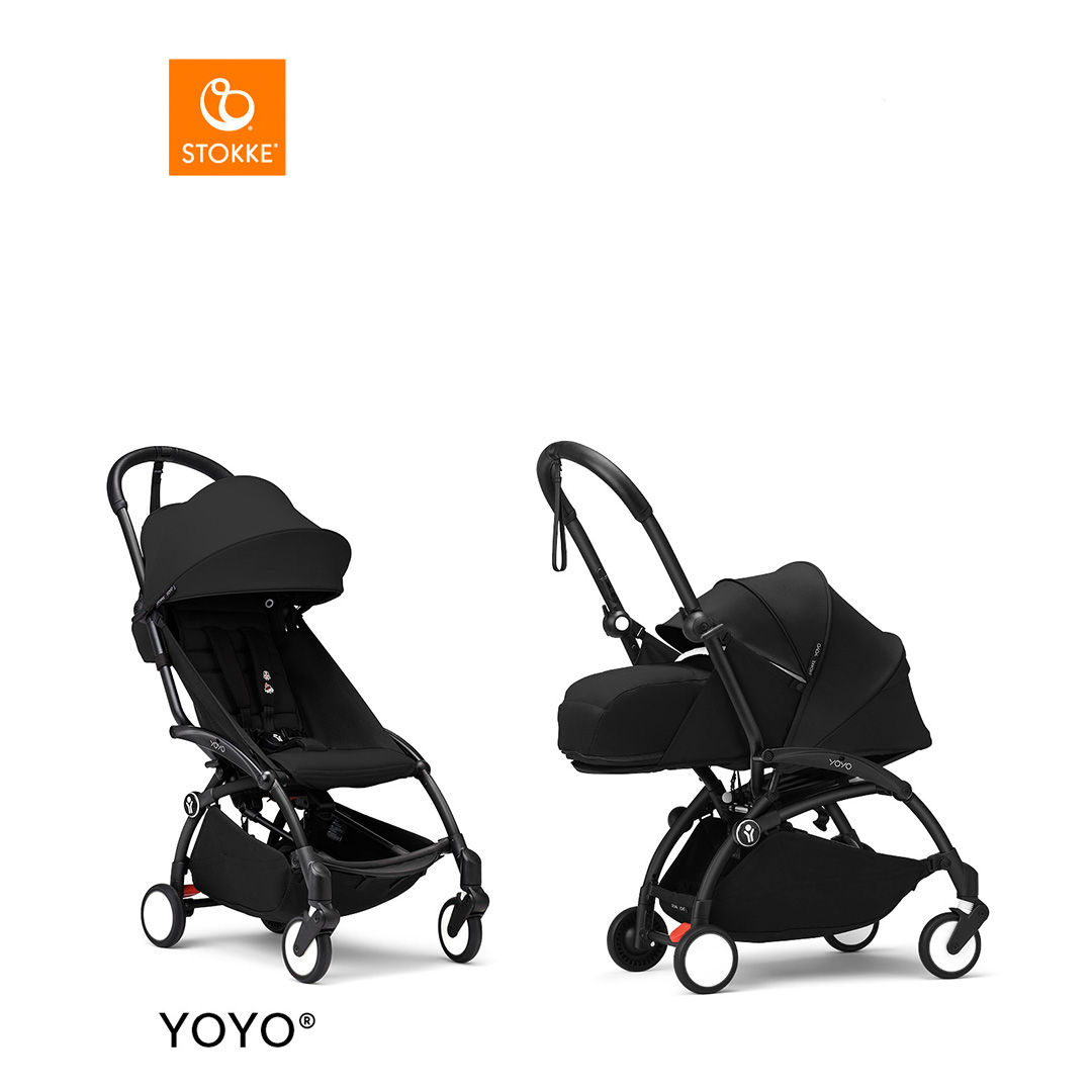 Stokke&reg; YOYO3 Complete Kinderwagen Met 0+ Newborn Pack - Black Frame - Black