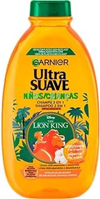 Garnier Ultrazachte 2-in-1 shampoo met abrikoos voor kinderen, gemakkelijk te ontwarren, 400 ml