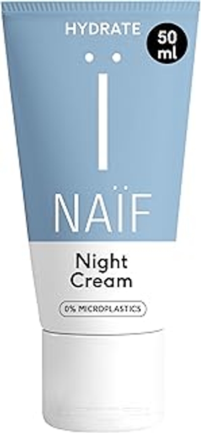 Naïf, Herstellende Nachtcrème, Met natuurlijke ingrediënten, voor alle huidtypes, Geen microplastics, minerale oliën, parabenen of siliconen, 100% Vegan, 50ML