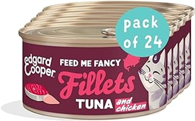 Edgard & Cooper, zonder granen, tonijn en verse kip, 24 x 70 gr - natvoer. katten