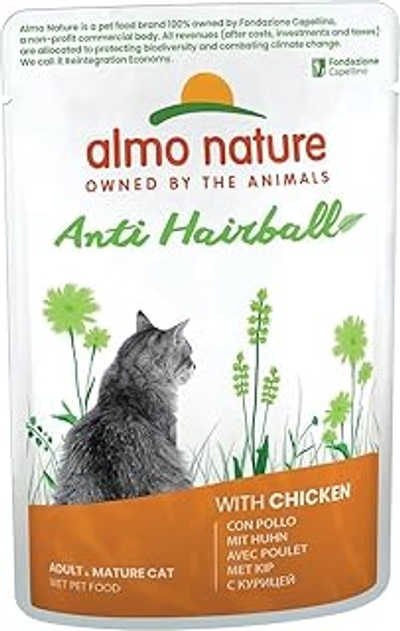 Almo Nature Holistic anti-hairball, 30 x 70 gr - natvoer katten