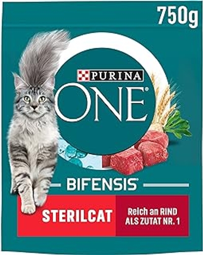 Purina One Bifensis Stericat, rijk aan rundvlees, 6 x 750 gr - kattenbrokken