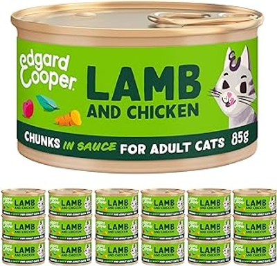 Edgard & Cooper, graanvrij,  lam/kip, 18 x 85 gr - natvoer katten
