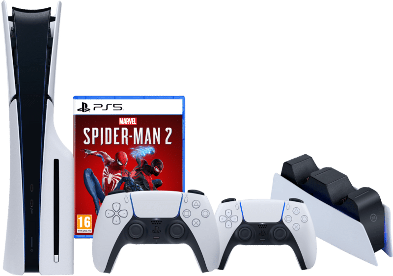 playstation-5-slim-disc-edition-spider-man-2-extra-controller-wit-oplaadstation