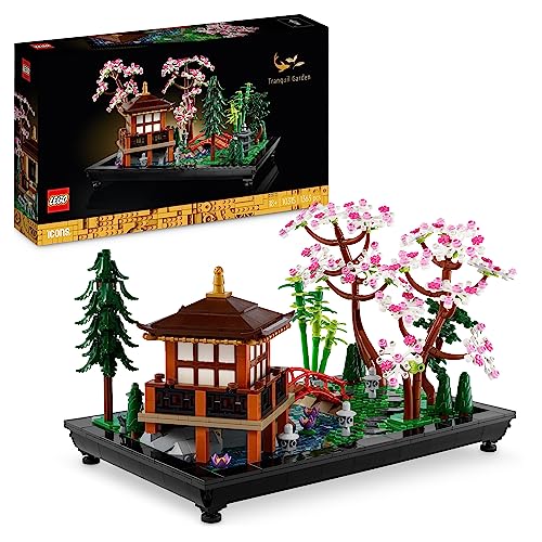 LEGO Icons Rustgevende tuin Japanse Set voor Volwassenen met Lotusbloemen, Aanpasbare Decoratie Geïnspireerd door Japanse Tradities, Mindfulness Bouwpakket, Cadeau voor Vrouwen en Mannen 10315