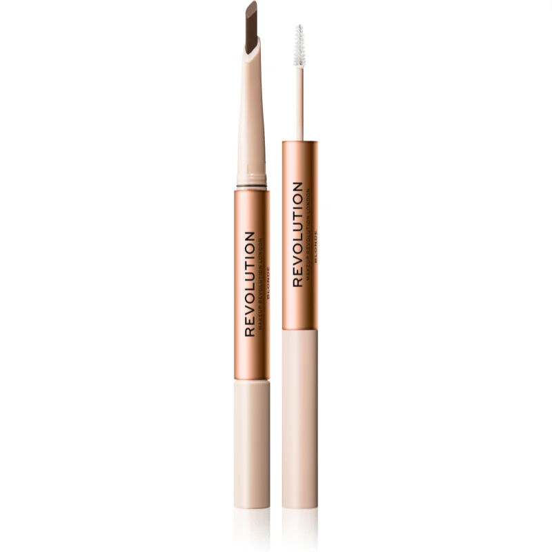 Makeup Revolution Fluffy Brow Filter Duo dubbelzijdig wenkbrauwpotlood voor Fixatie en Vorm Tint Blonde 0.12 g