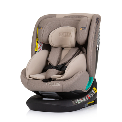 Chipolino Supreme I-Size Macademia Autostoel - 360° draaibare zitting - Geschikt vanaf de geboorte tot 135 cm - 5 ligposities - Verstelbare hoofdsteun
