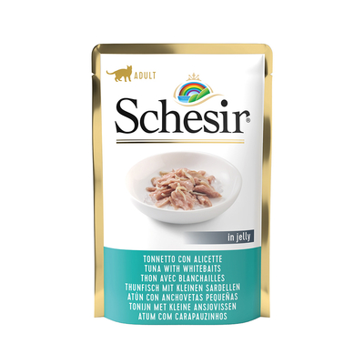 6x85g Pouch Tonijn met Kleine Ansjovissen Schesir Kattenvoer Nat - natvoer katten