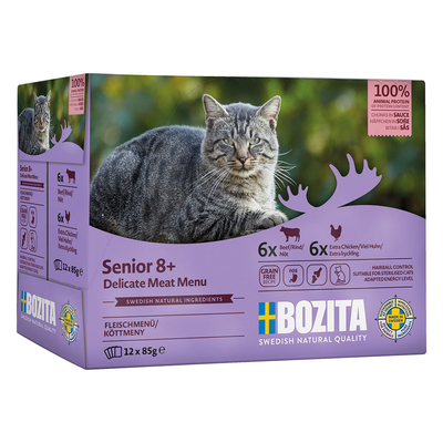 24x 85g Bozita Morsels in Sauce Senior Plenty Gemengd Pakket Nat Kattenvoer - natvoer katten