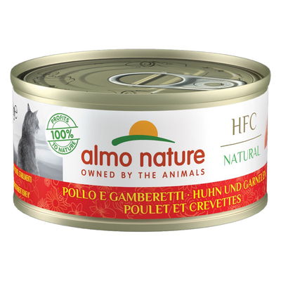 6x70g HFC kip en garnalen in gelei Almo Nature Kattenvoer - natvoer katten